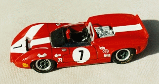 Lola T70, 1966 Can-Am Champion, John Surtees, #7, red w/white arrow