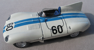 Cunningham Jaguar D-Type - Beverly Massachusetts July 1956 or Sherwood Johnston Riverside Nov. 1957, Walt Hansgen
